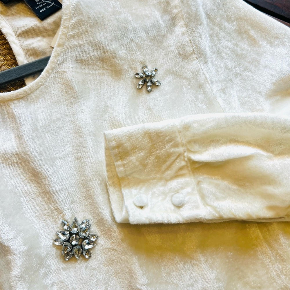 Karen Kane Ivory Embellished Long-Sleeve Tunic - Picture 7 of 7